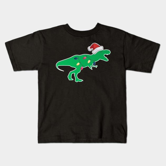 Tree Rex (T-Rex For Christmas) Kids T-Shirt by nonbeenarydesigns